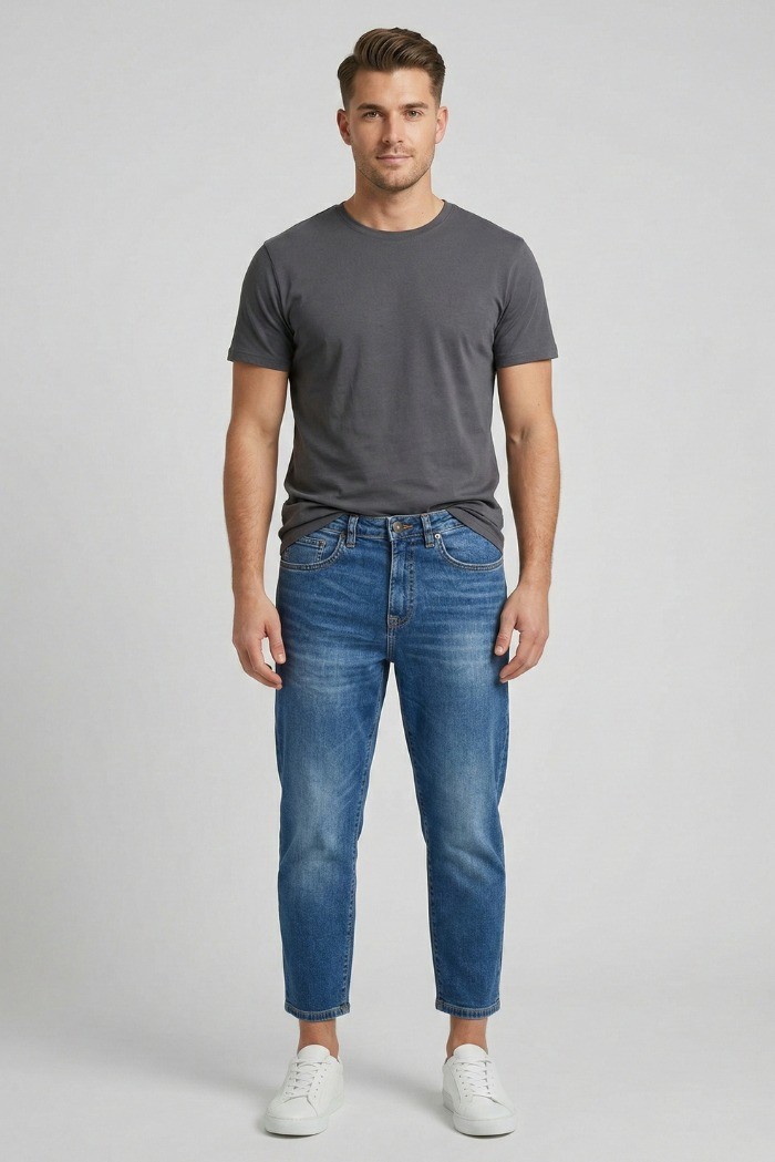 Urban Ring jeans cropped fit in denim di cotone stretch UR1150008 [c3364eb7]
