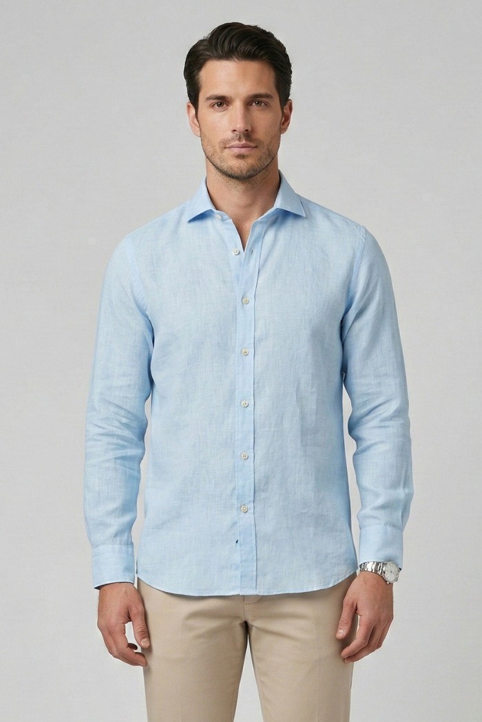 Markup camicia colletto francese in lino MK13003 [30473d42]