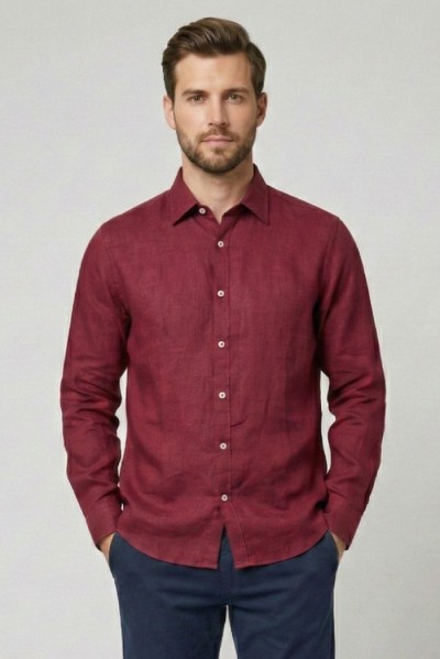 Markup camicia colletto francese in lino MK13003 [fd94d5ce]