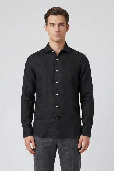 Markup camicia colletto francese in lino MK13003 — 805219040078175_5