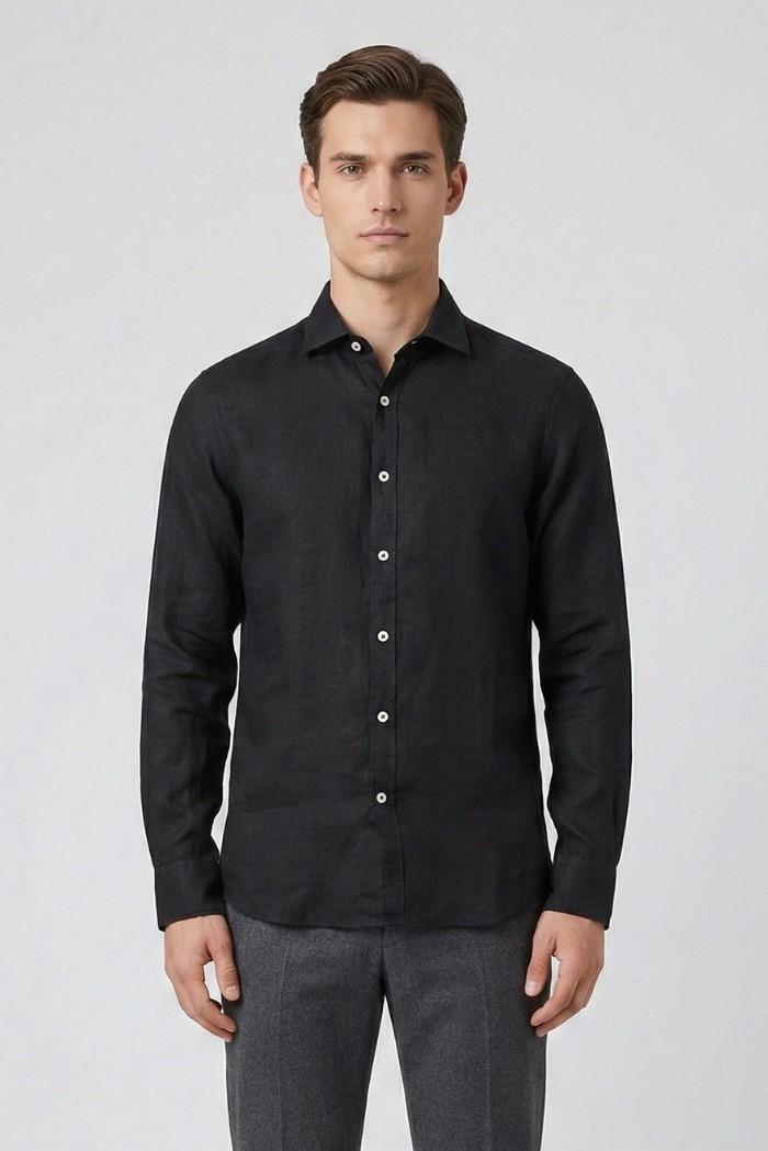Markup camicia colletto francese in lino MK13003 [88094f1b]
