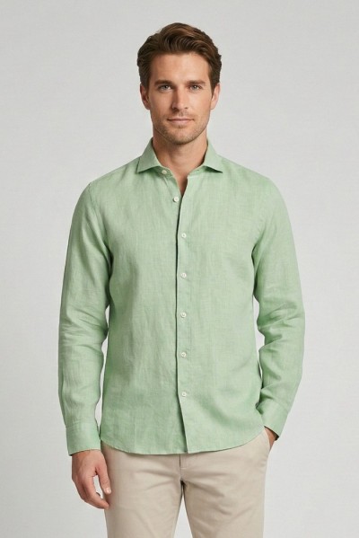 Markup camicia colletto francese in lino MK13003 [53d09ea9]