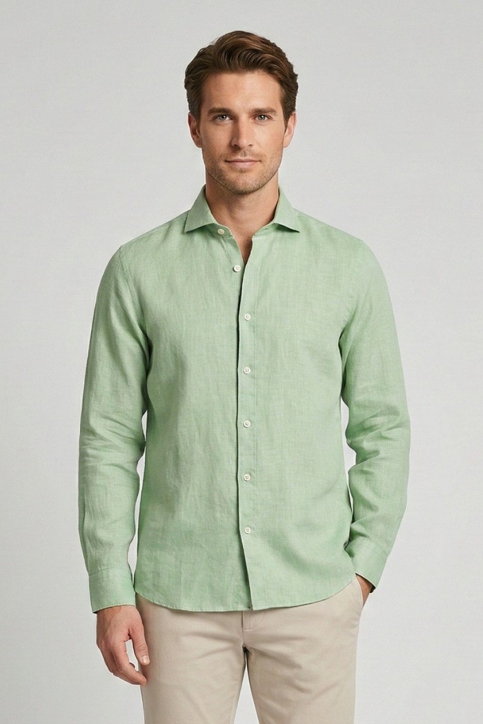 Markup camicia colletto francese in lino MK13003 [53d09ea9]