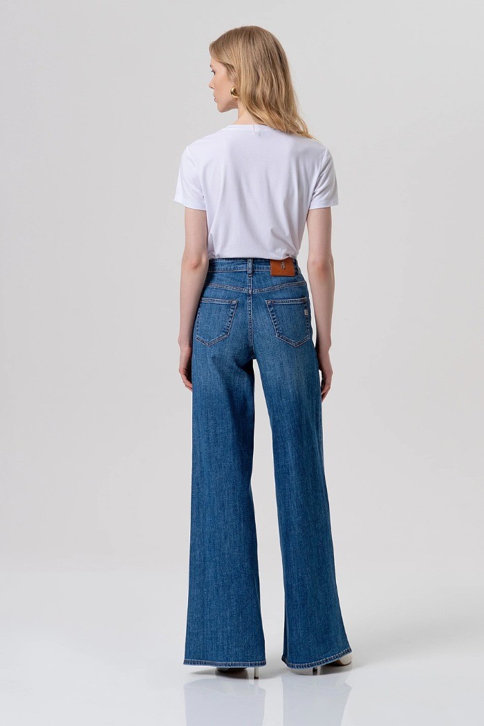 Fracomina jeans flare in denim con lavaggio medio fp26sv3015d45093 [b465d23e]