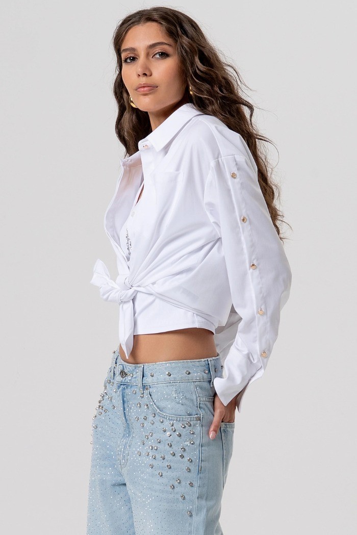 Fracomina jeans straight fit in denim con lavaggio chiaro e con pietre luminose e strass fp26sv2007d40003 [ab318ba2]