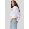 Fracomina jeans straight fit in denim con lavaggio chiaro e con pietre luminose e strass fp26sv2007d40003 [ab318ba2]