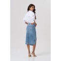 Fracomina gonna regular midi in denim con lavaggio chiaro fp26sg5003d45003 [7a329c34]