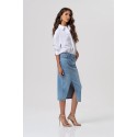 Fracomina gonna regular midi in denim con lavaggio chiaro fp26sg5003d45003 [cd2f5d30]