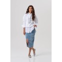 Fracomina gonna regular midi in denim con lavaggio chiaro fp26sg5003d45003 [c87f1a2e]