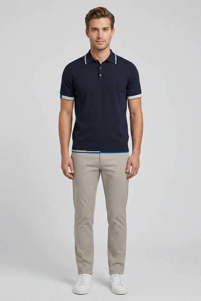 Markup polo in cotone con inserti a contrasto MK1900040 [2cc38c99]