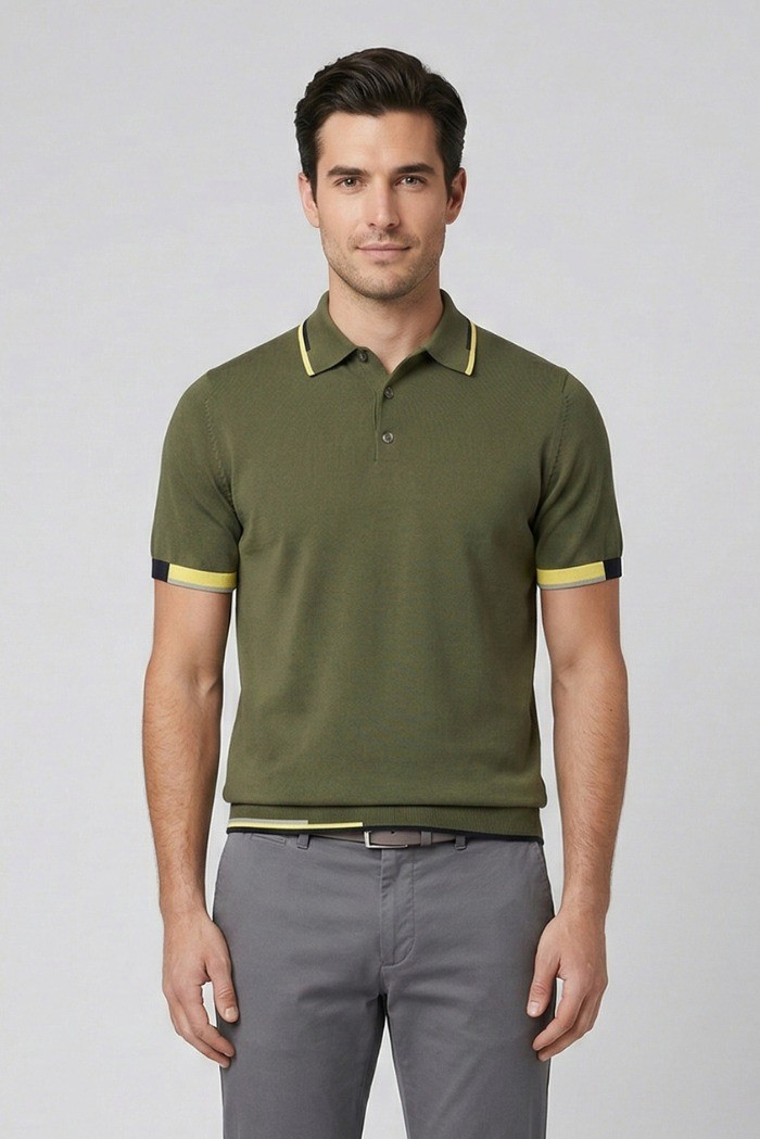 Markup polo in cotone con inserti a contrasto MK1900040 [b880dc73]