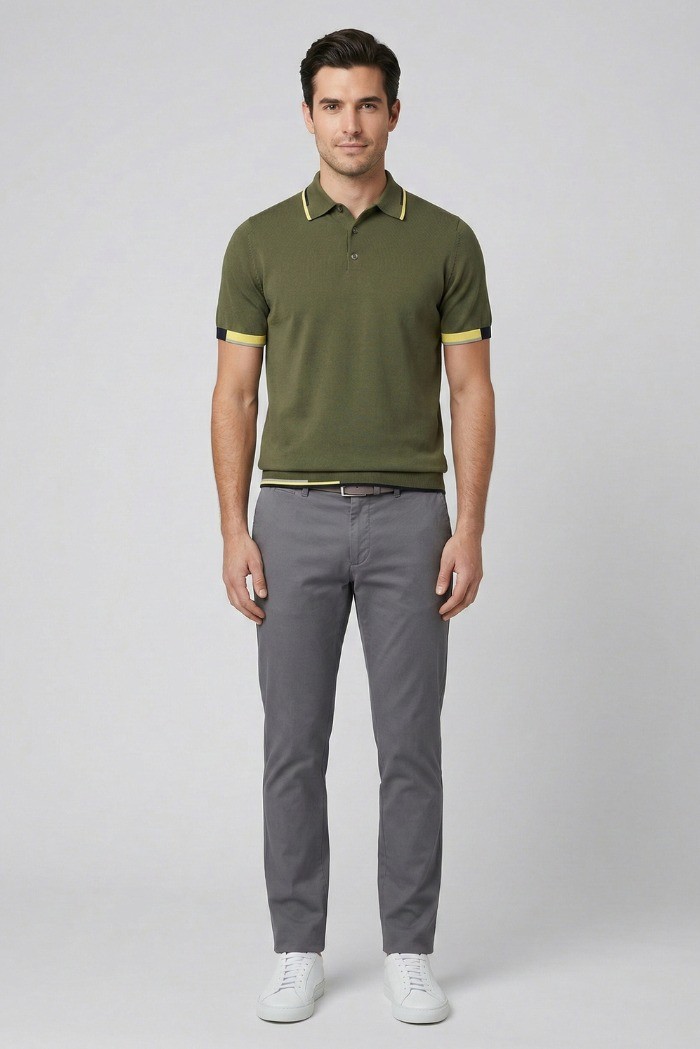 Markup polo in cotone con inserti a contrasto MK1900040 [d6bb5e7a]