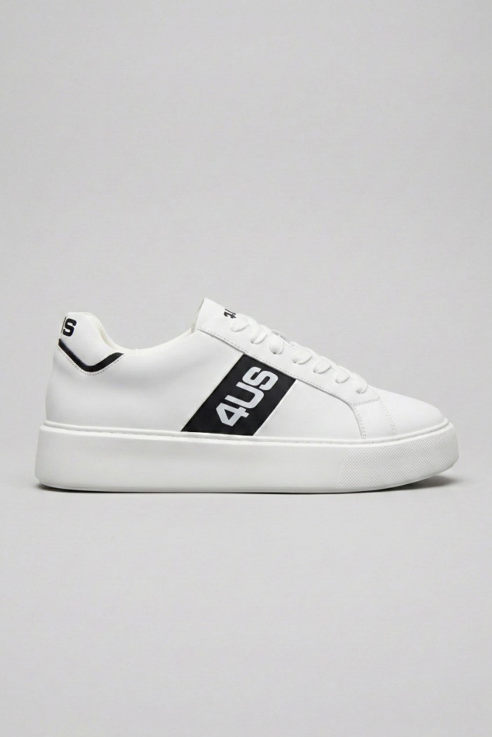 4US Paciotti sneaker in pelle con logo 1228-3 [5c37a06e]