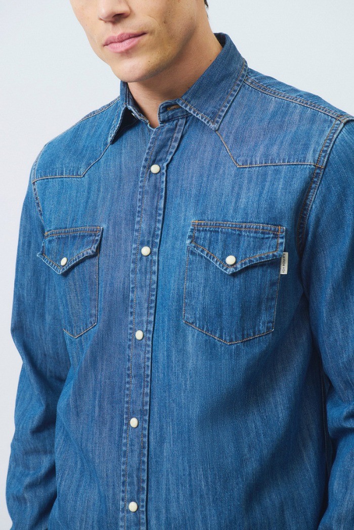 Roy Roger's camicia Martin Cobalt Stone rru400cg343161 [c8c60820]