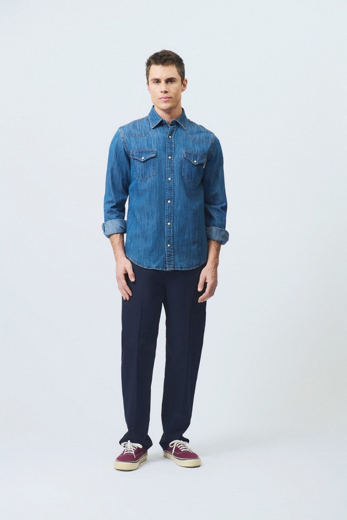 Roy Roger's camicia Martin Cobalt Stone rru400cg343161 [cd964f3e]
