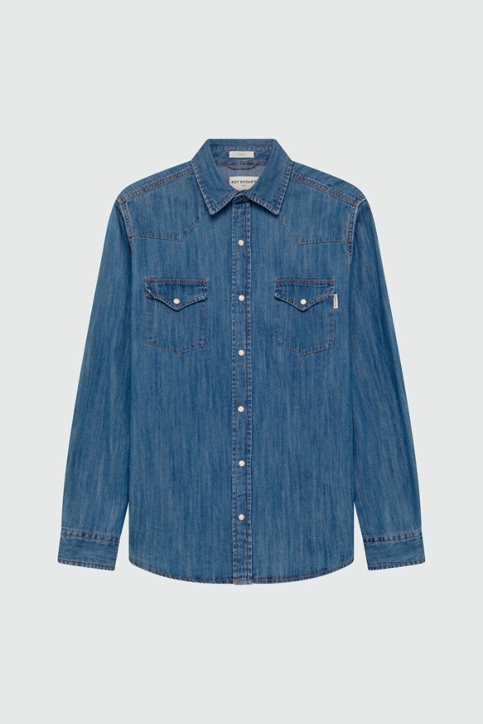 Roy Roger's camicia Martin Cobalt Stone rru400cg343161 [7a8b8e3a]