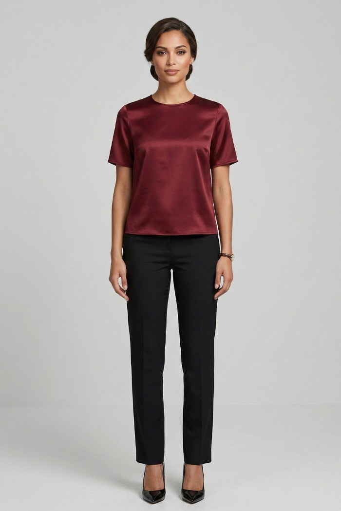 Markup blusa girocollo in raso MW11009 [aa067438]