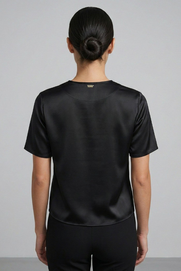 Markup blusa girocollo in raso MW11009 [24f2deb4]