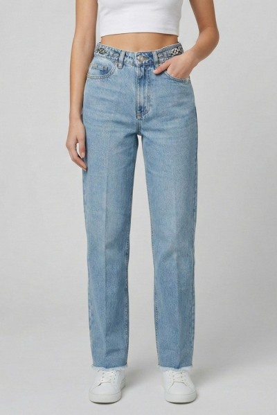 John Richmond jeans straight leg fit in denim di cotone Shipern uwp26130jeg8 — 805219040078319_1