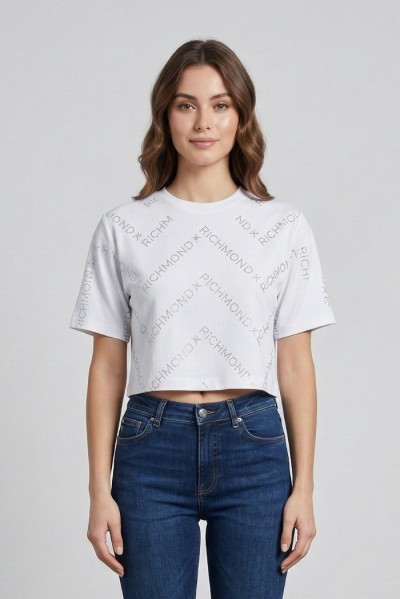 John Richmond t-shirt cropped Zonse uwp26013ts [ae84fd39]