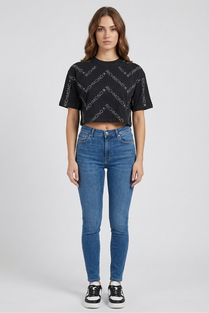 John Richmond t-shirt cropped Zonse uwp26013ts [ebbdc7bc]