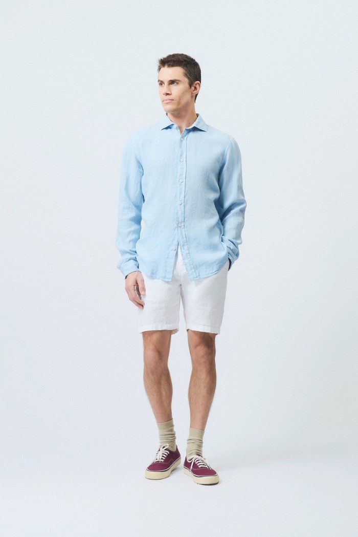 Roy Roger's camicia in lino Pierce RRU431P4220569 [f883b036]