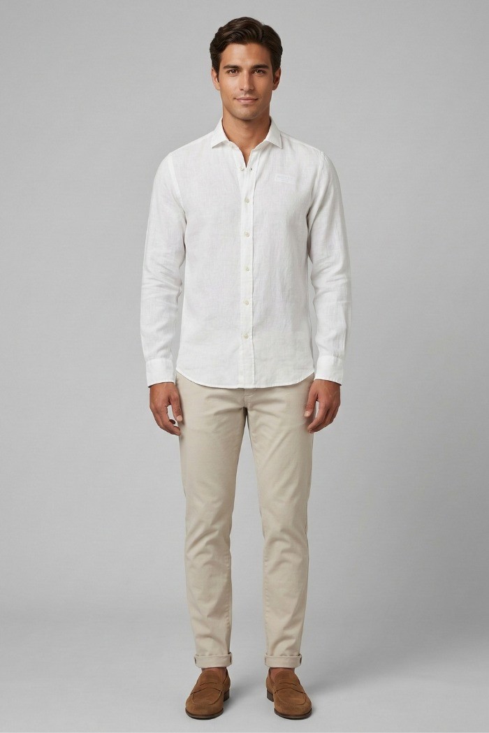 Roy Roger's camicia in lino Pierce RRU431P4220569 [6e9f3dfd]