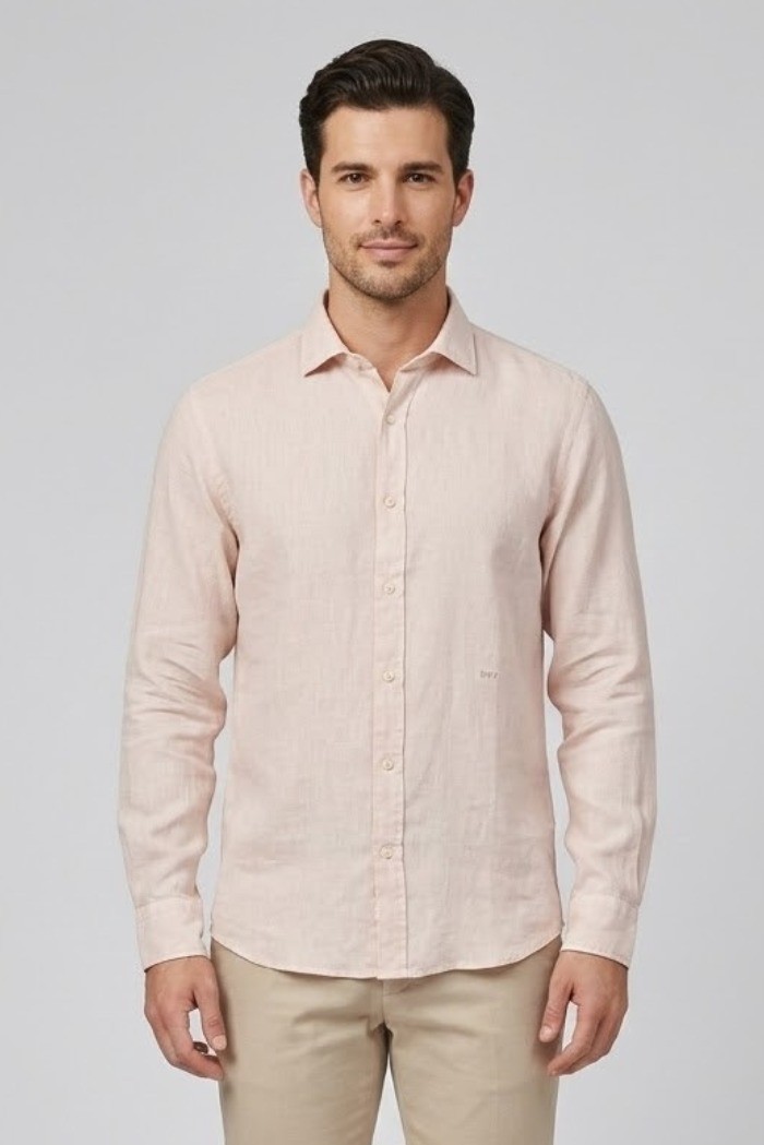 Roy Roger's camicia in lino Pierce RRU431P4220569 [3331e83b]