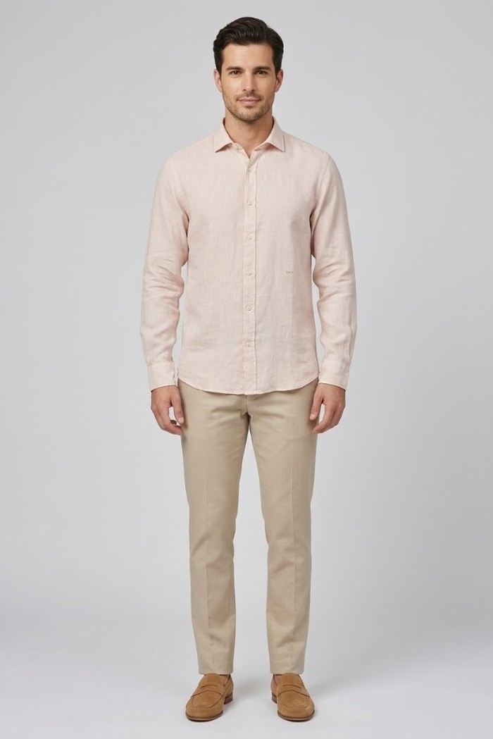 Roy Roger's camicia in lino Pierce RRU431P4220569 [5d0a6a32]