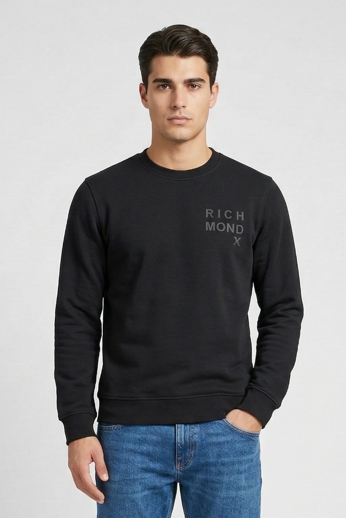 John Richmond felpa girocollo in misto cotone ump26032ferdi [45ca4626]