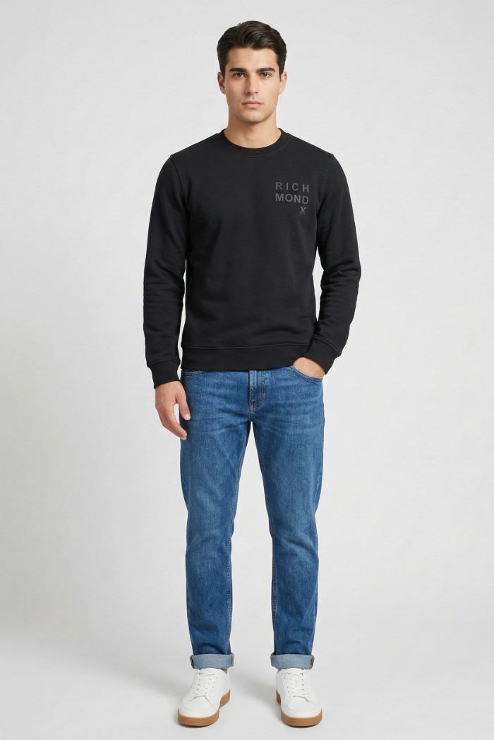 John Richmond felpa girocollo in misto cotone ump26032ferdi [2bf1c42f]