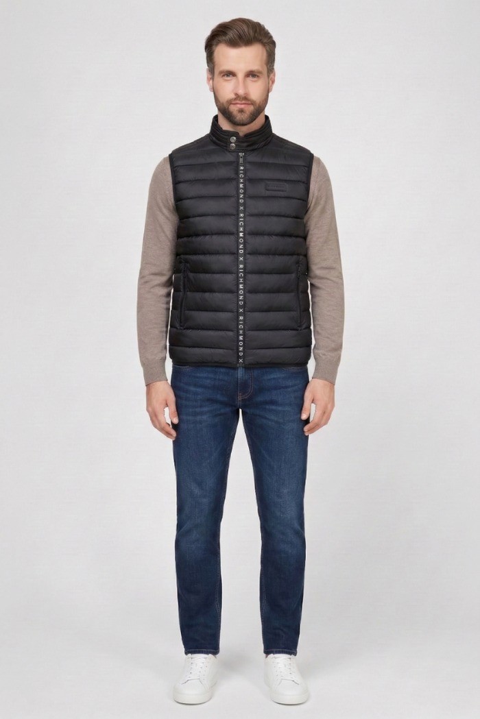 John Richmond gilet lupetto in nylon Treox ump26042pi [18493dfe]