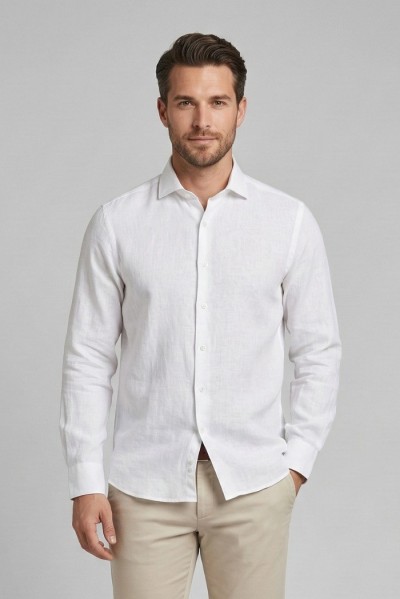 Urban Ring camicia in misto lino e cotone UR1130001 [99db9096]