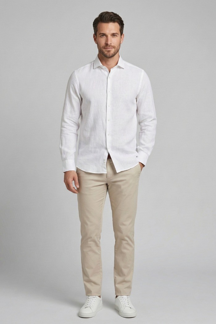 Urban Ring camicia in misto lino e cotone UR1130001 [f7e0129f]