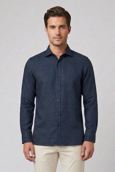 Urban Ring camicia in misto lino e cotone UR1130001 — 805219040078386_3