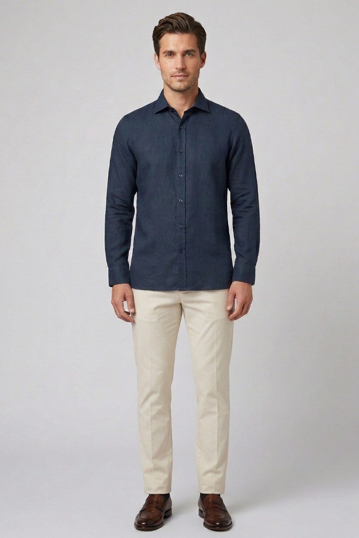Urban Ring camicia in misto lino e cotone UR1130001 [6cfea899]