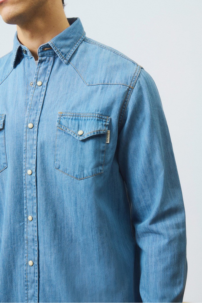Roy Roger's camicia Martin Cobalt Stone rru400cg343162 [c6dd45b9]