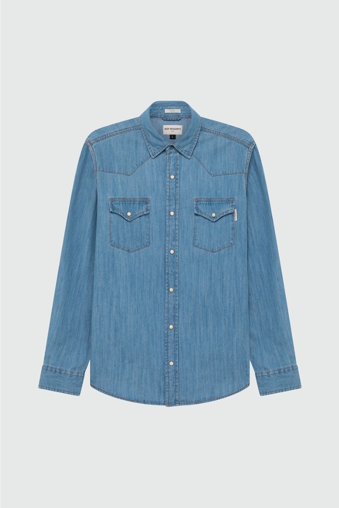 Roy Roger's camicia Martin Cobalt Stone rru400cg343162 [c38d02a7]