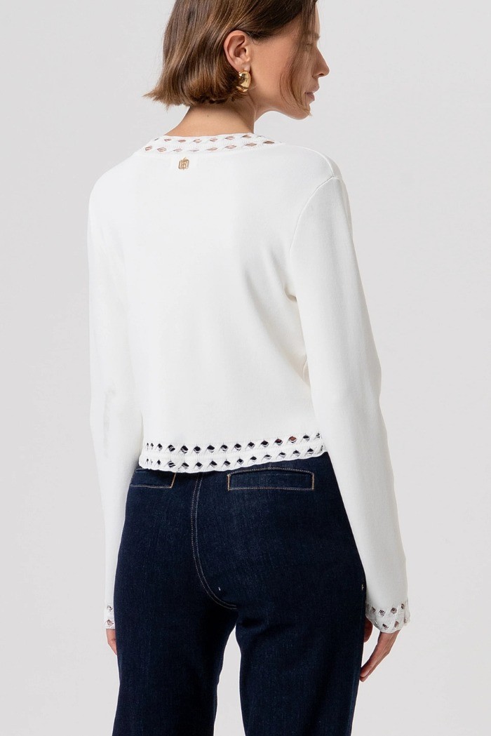 Fracomina cardigan regular con inserti in pizzo fr26st8010k52401 [0fd31dbd]