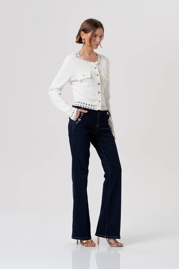 Fracomina cardigan regular con inserti in pizzo fr26st8010k52401 [0a835aa3]