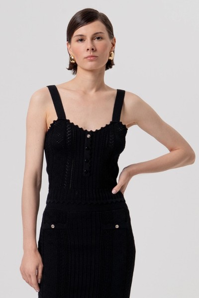 Fracomina top slim senza maniche in maglia fr26st4007k41601 [940ed15c]
