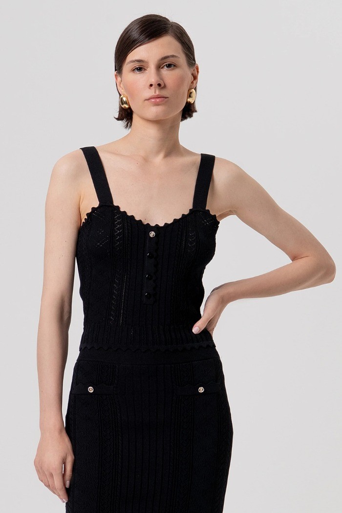 Fracomina top slim senza maniche in maglia fr26st4007k41601 [940ed15c]