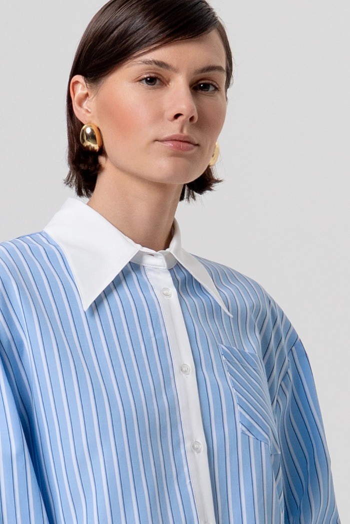 Fracomina camicia over a righe fr26st6007w827n8 [bd74fdcd]
