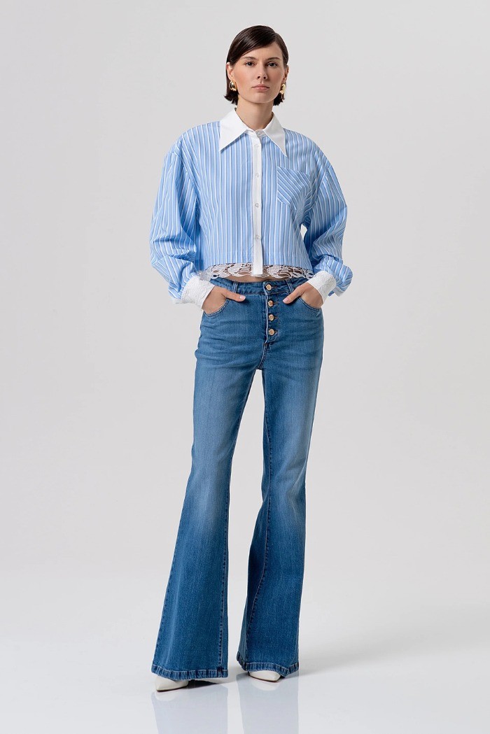 Fracomina camicia over a righe fr26st6007w827n8 [0f397bd7]