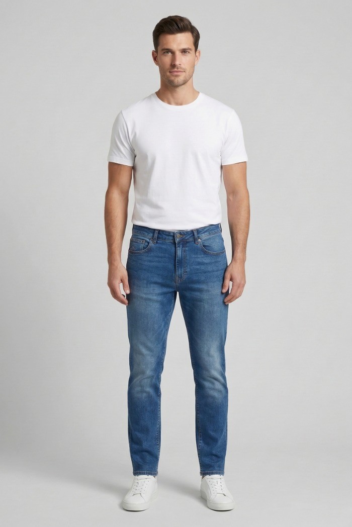 Markup jeans cropped tapered fit in denim di cotone Thomas MK1950015 [e368ae02]
