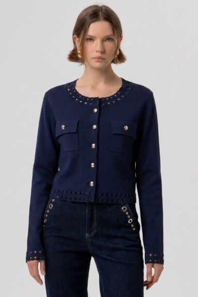 Fracomina cardigan regular con inserti in pizzo fr26st8010k52401 — 805219040077933_1