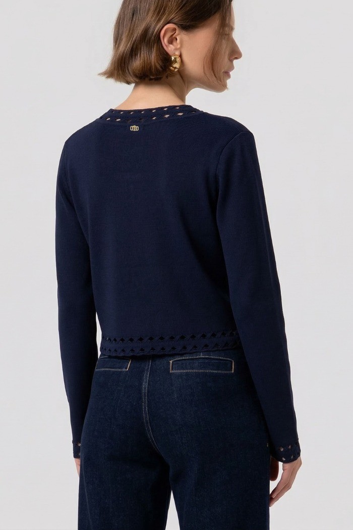 Fracomina cardigan regular con inserti in pizzo fr26st8010k52401 [e20eec76]