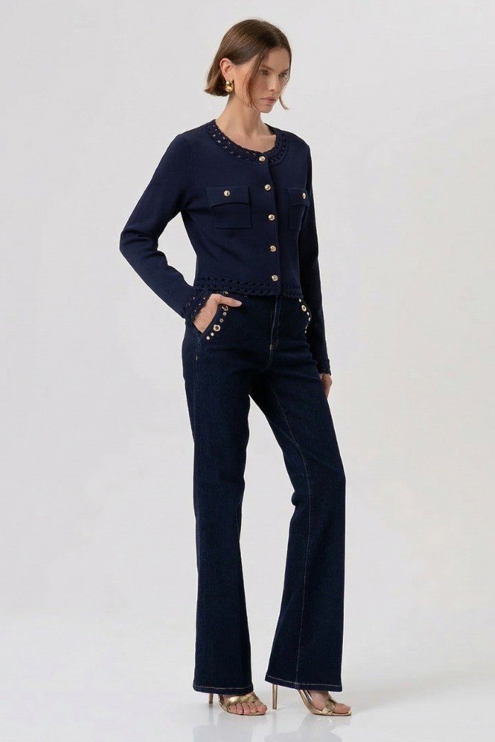 Fracomina cardigan regular con inserti in pizzo fr26st8010k52401 [e75eab68]