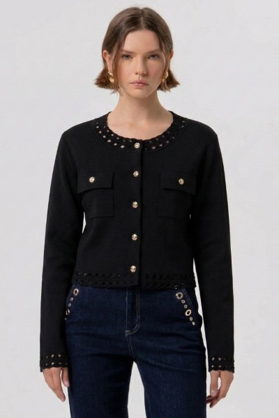 Fracomina cardigan regular con inserti in pizzo fr26st8010k52401 — 805219040077933_3