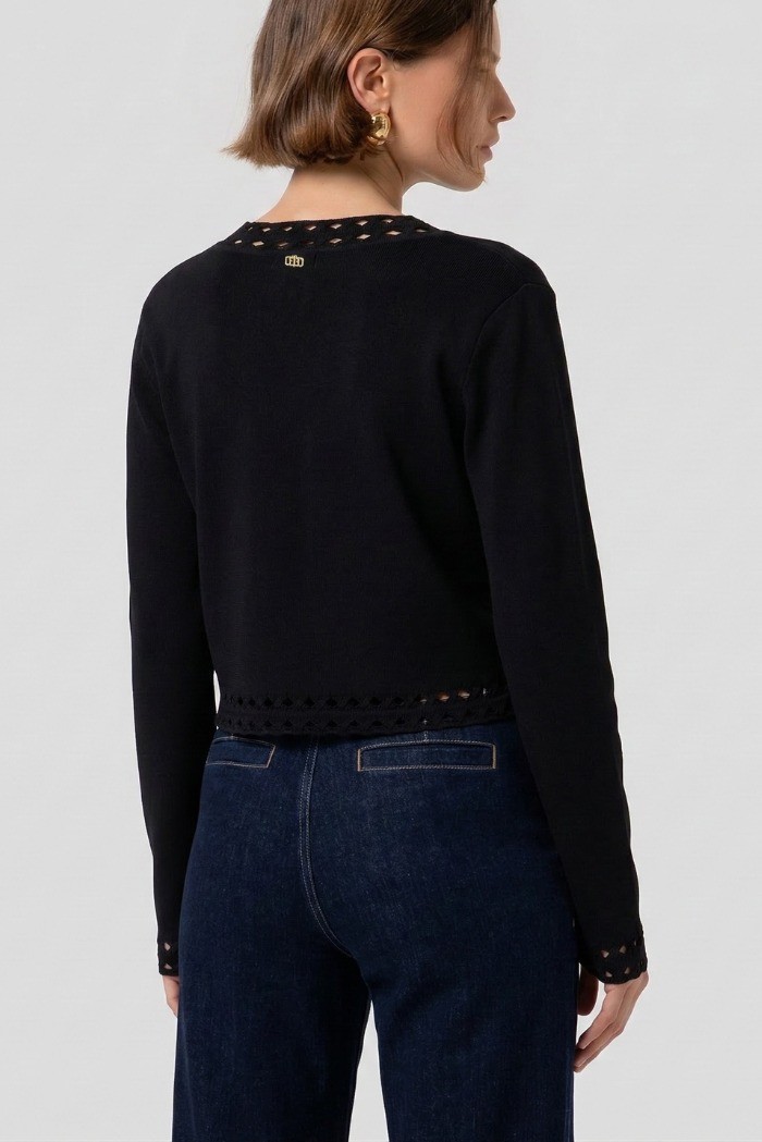 Fracomina cardigan regular con inserti in pizzo fr26st8010k52401 [5212eefc]